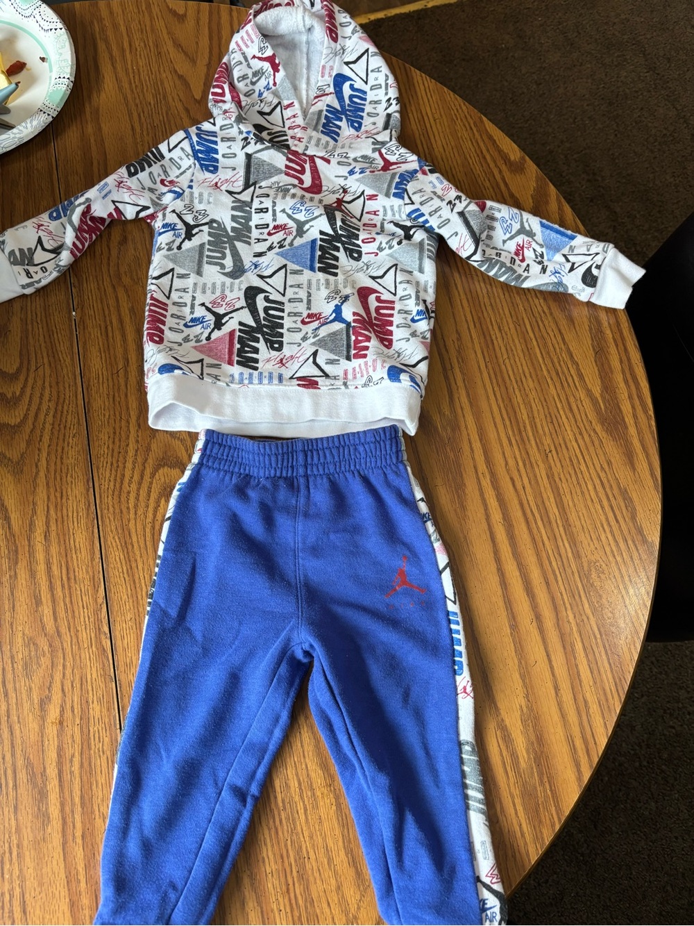 Jordan Blue Joggers with Red Jumpman and White Side Tape